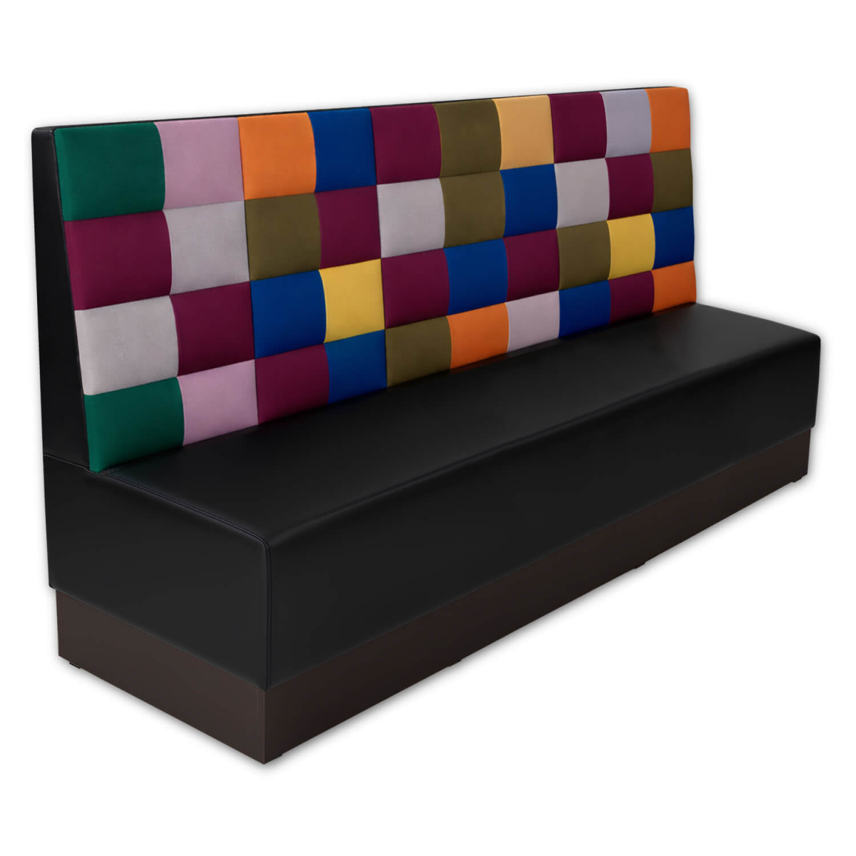 Horeca-Eetbank-TOLEDO-Zwart-Kunstleer-200