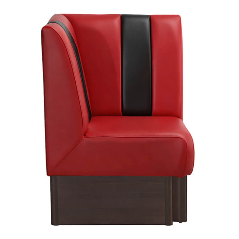 Horeca-Hoek-Eetbank-SAFRAN-AMERICAN-Zwart-Rood-Kunstleer