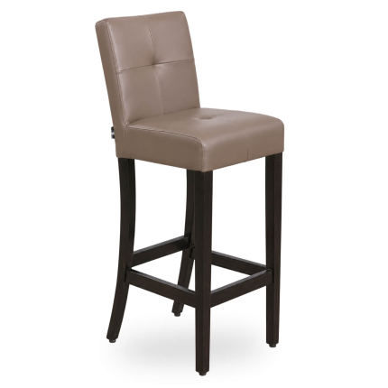 Horeca-Houten-Barstoel-DEX-Taupe-Kunstleer