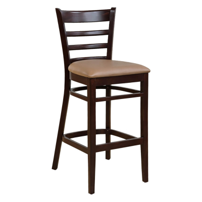 Horeca-Houten-Barstoel-RIVA-Taupe-Kunstleer