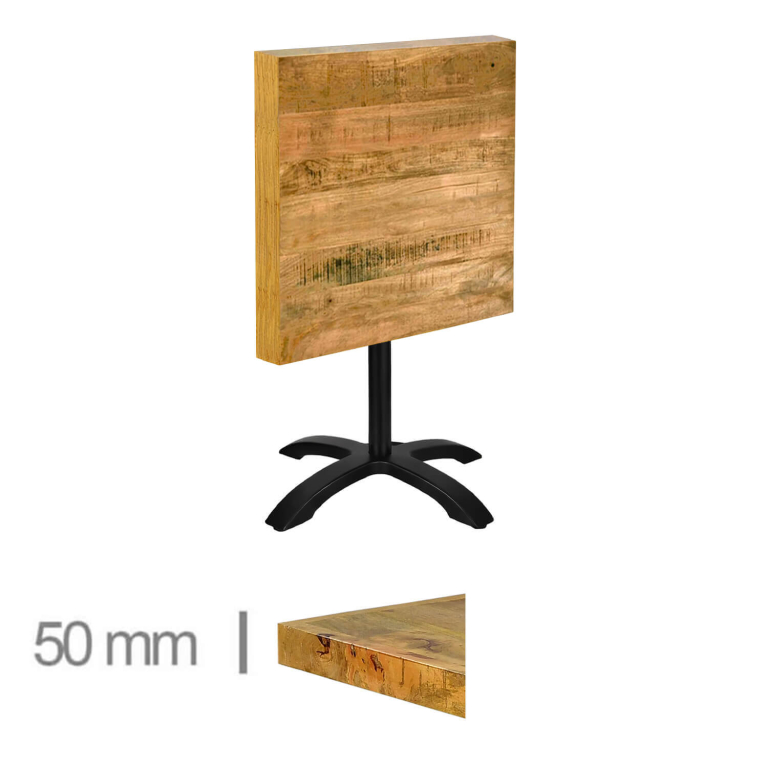 Horeca-Mangohout-Tafel-Met-Klaponderstel-70x70cm-1