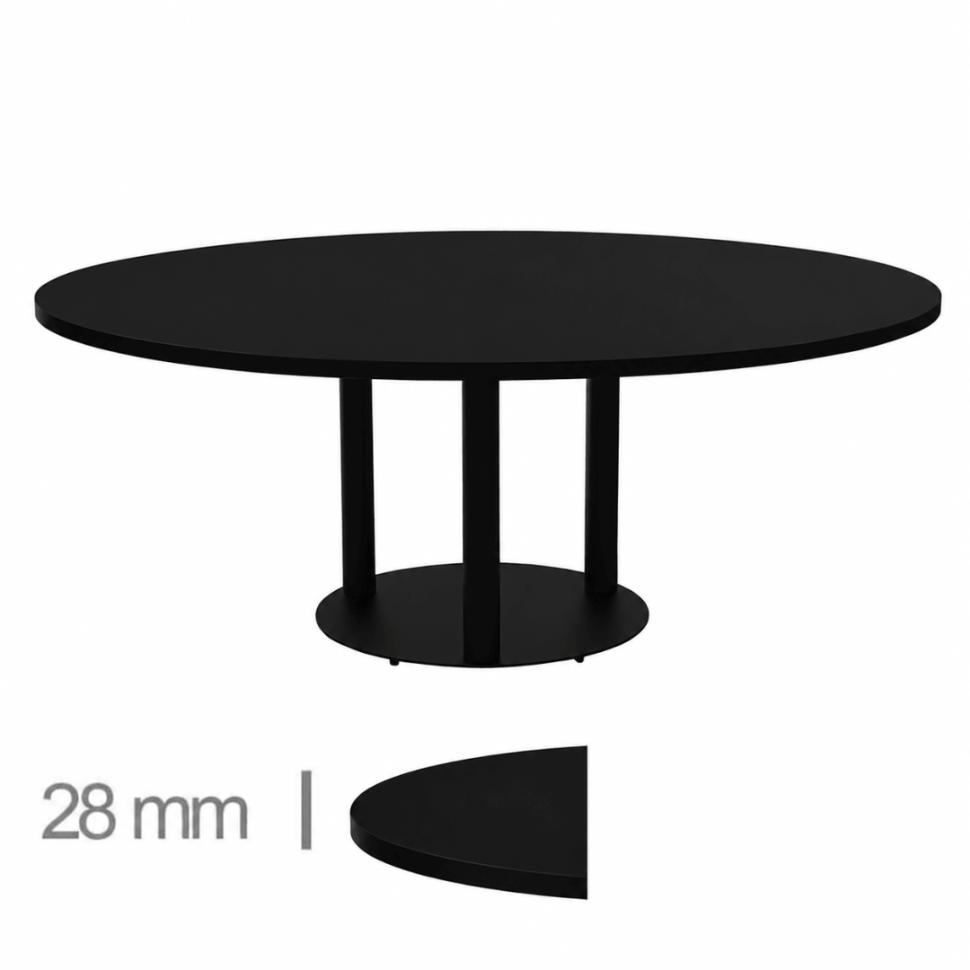 Horeca-Ronde-Tafel-Met-Onderstel-MADRID-Zwart-Ø110-cm