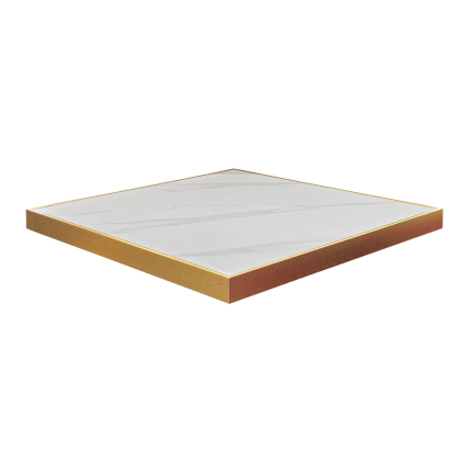 Horeca-Tafelblad-FAUX-MARMER-WIT-EDGE-GOUD-60x60-5cm-Dik