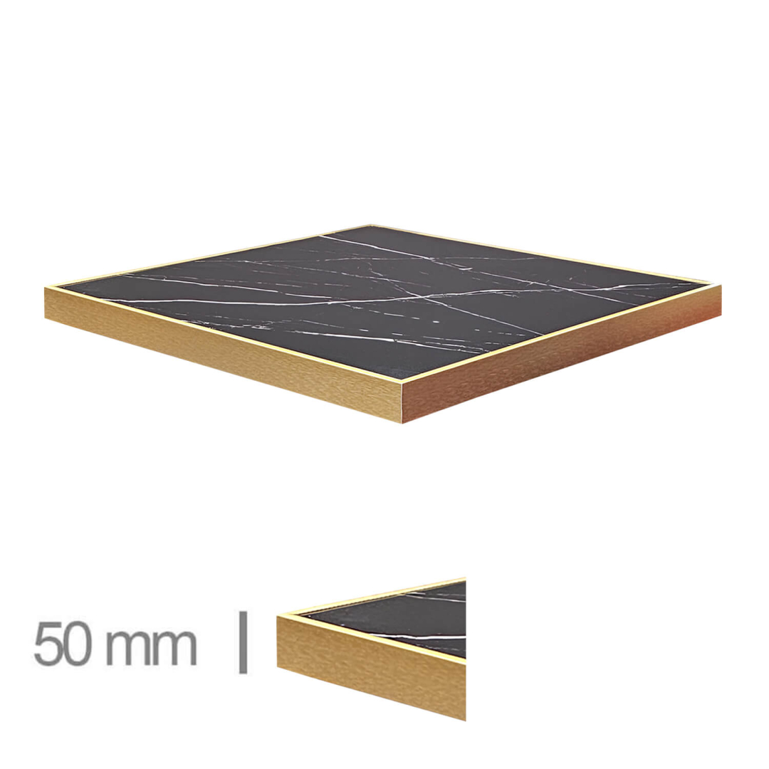 Horeca-Tafelblad-FAUX-MARMER-ZWART-EDGE-GOUD-5-cm-Dik