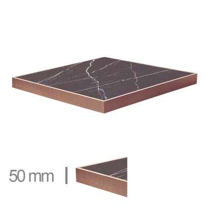 Horeca-Tafelblad-FAUX-MARMER-ZWART-EDGE-KOPER-5-cm-Dik
