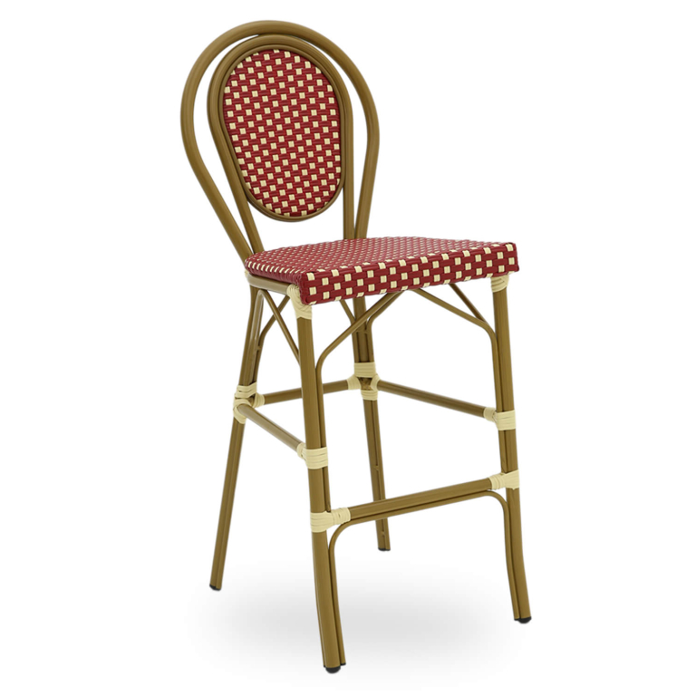 Horeca-Terras-Bar-Armstoel-MILANO-Bordeaux-Aluminium-Rattan