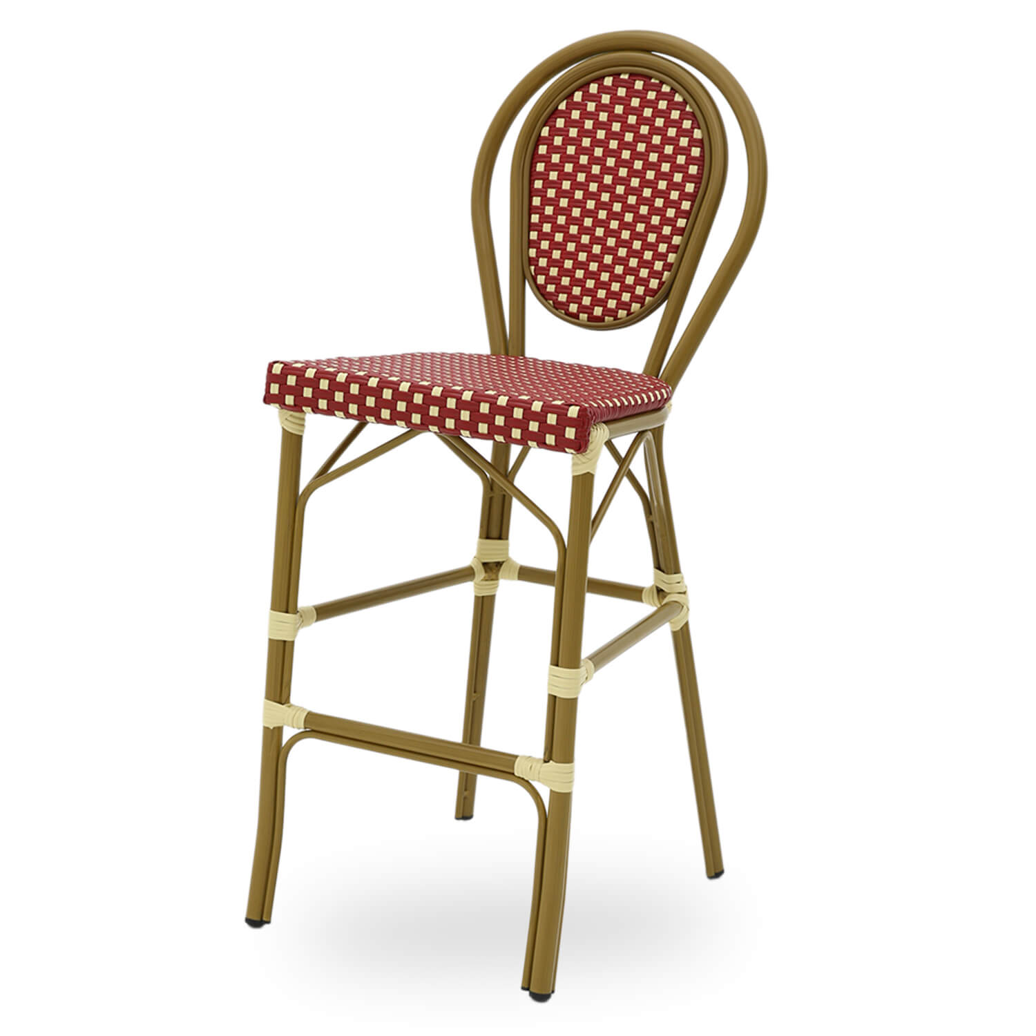 Horeca-Terras-Bar-Armstoel-MILANO-Bordeaux-Aluminium-Rattan