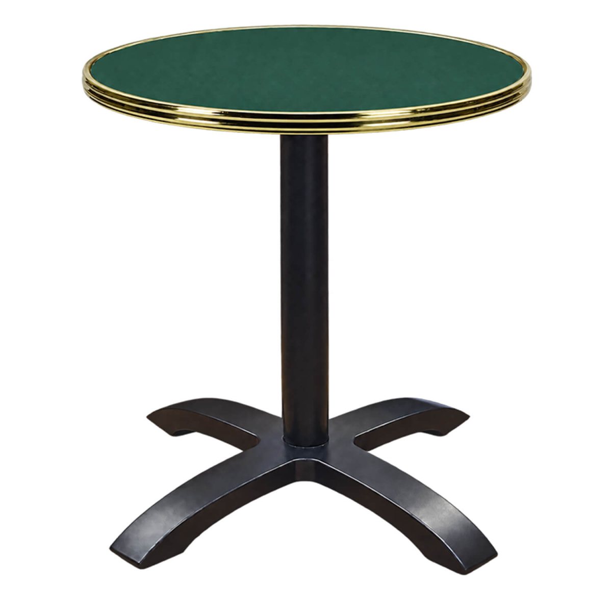Horeca-Terrastafel-Opklapbaar-Rond-Met-Messing-Rand-TERRASIA-GROEN-Ø60cm