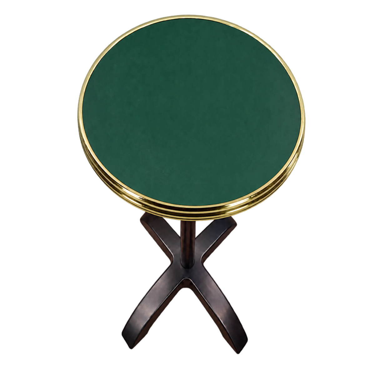 Horeca-Terrastafel-Opklapbaar-Rond-Met-Messing-Rand-TERRASIA-GROEN-Ø70cm-1