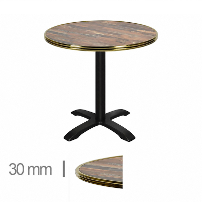Horeca-Terrastafel-Rond-Met-Messing-Rand-TERRASIA-MARACAIBO-Ø60-cm